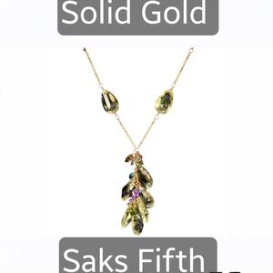 14kt Gold Saks Fifth Avenue Rare Retired Gemstones Fine Jewelry Bracelet